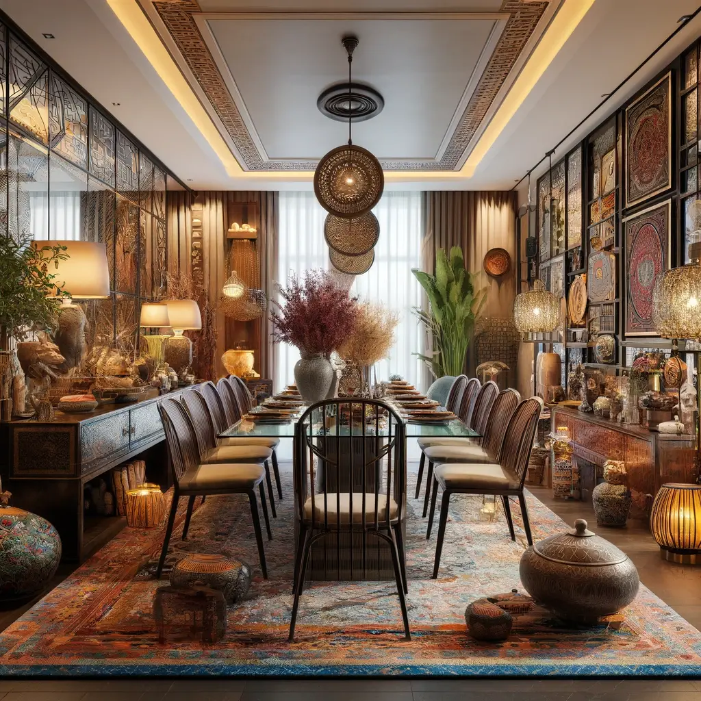 A Luxurious Eclectic Dining Room