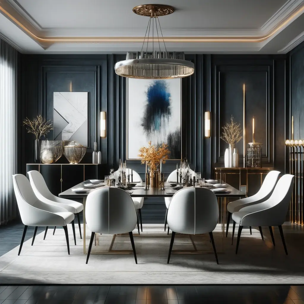 High-Contrast Luxury in the Dining Room