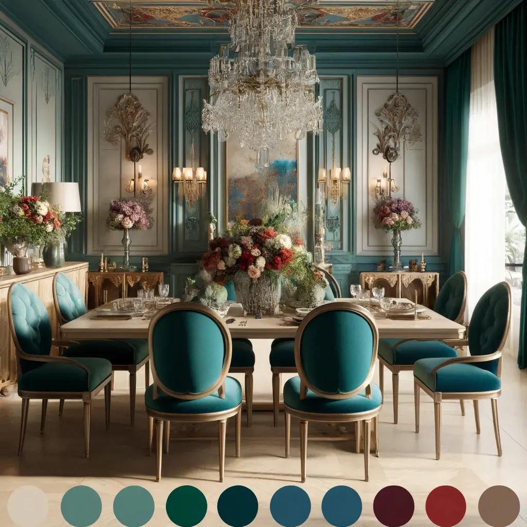 Jewel Tones : A Luxurious Dining Room Palette