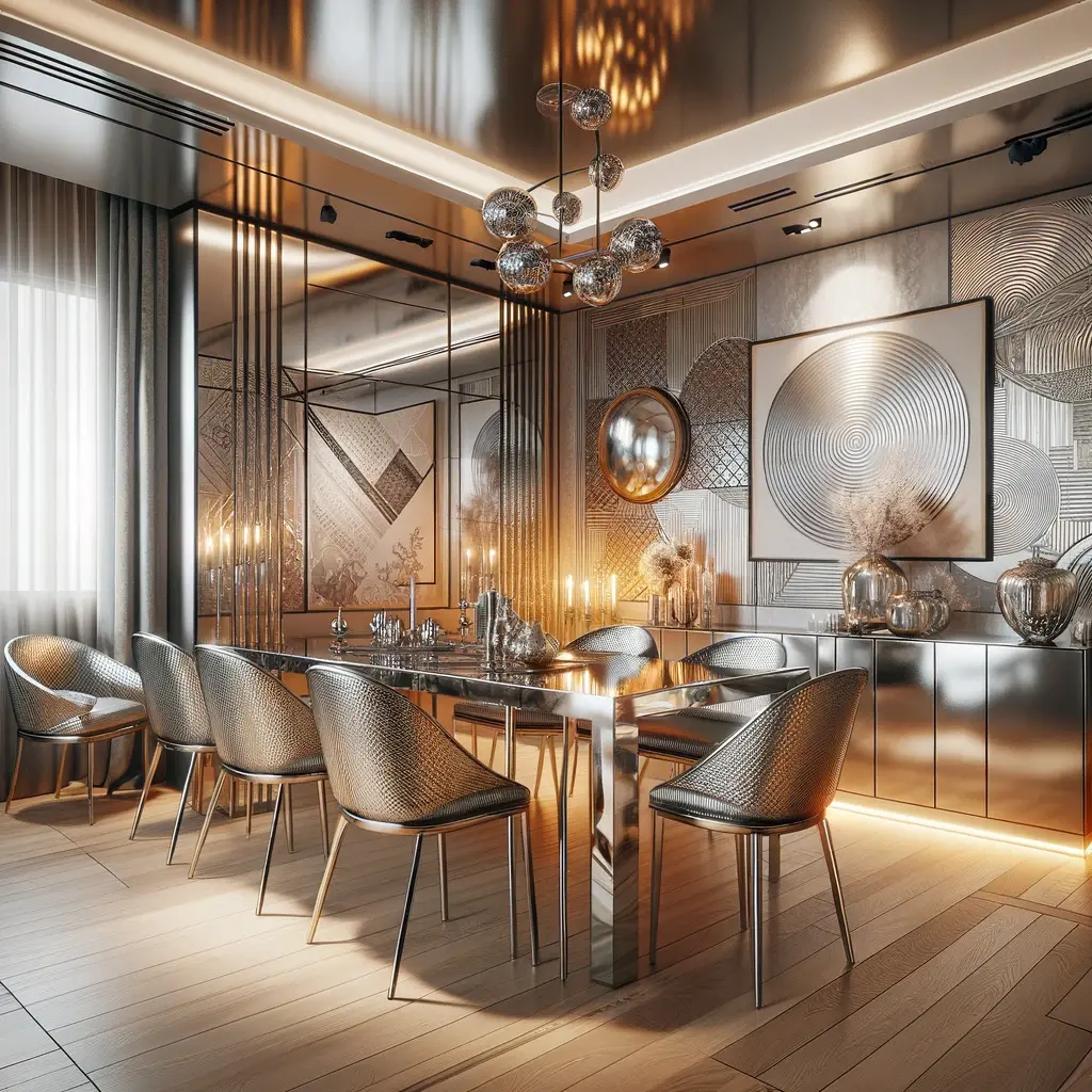 Metallic Glamour in the Modern Dining Room