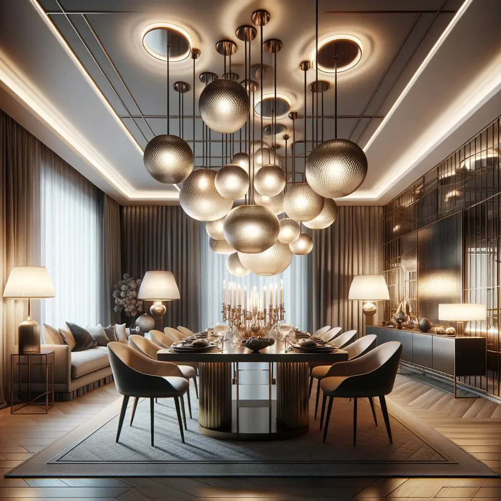 Statement Lighting Fixtures in the Dining Room