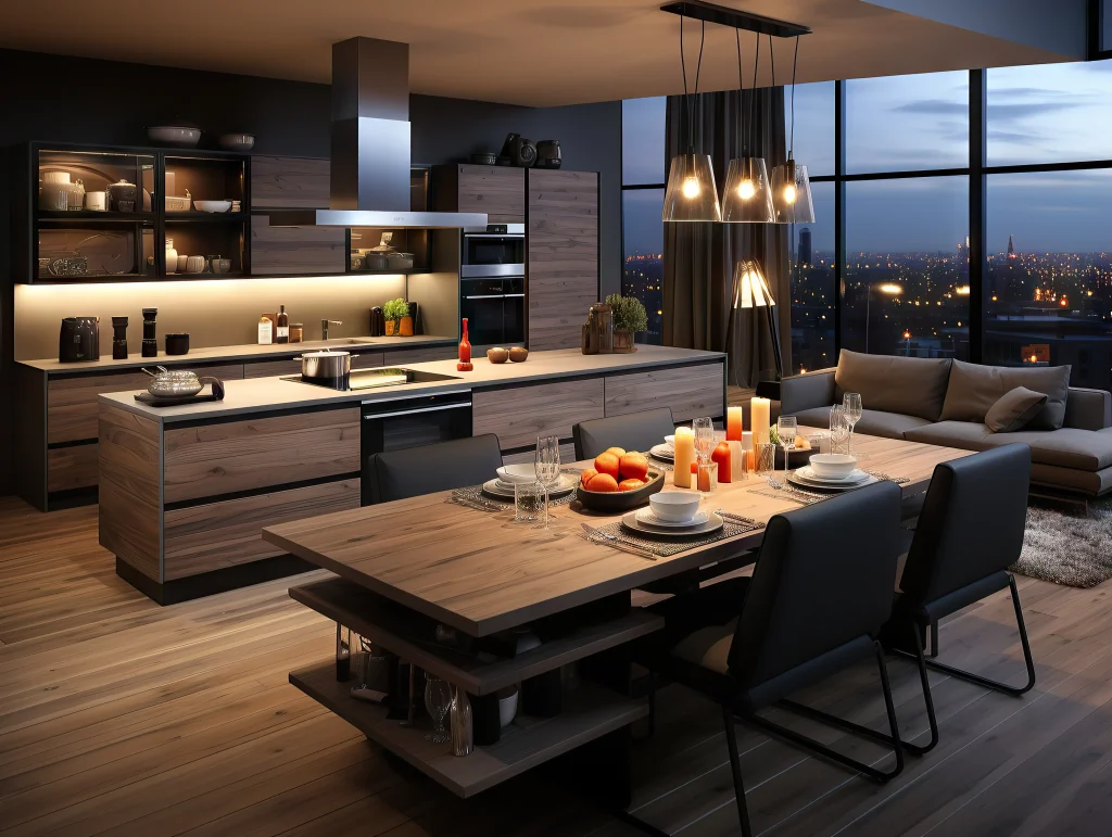 Kitchen and Dining area for a Luxury Loft