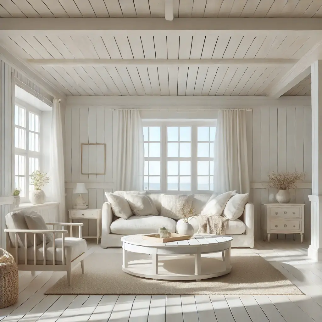 Traditional White Shiplap Ceiling